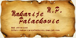 Makarije Palačković vizit kartica